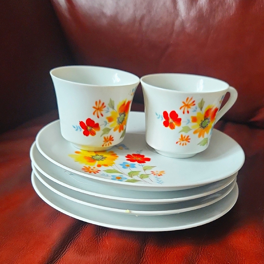 Vintage MCM Floral Porcelain Tea Set